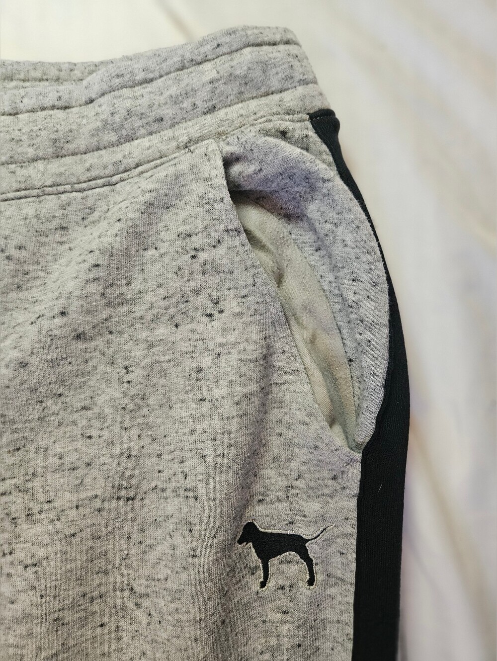 Victorias Secret Pink Womens Gray And Black Pull On Jogger Sweatpants Size Large - Picture 6 of 15